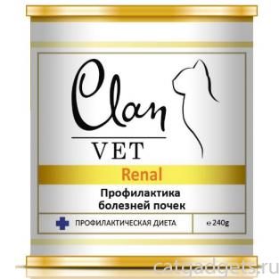 Clan Vet RENAL Диетические консервы для кошек Профилактика болезней почек
