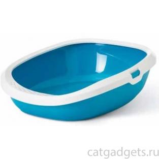 Туалет для кошек Gizmo Medium c бортом, голубой 44*35.5*12.5 см 