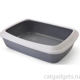 Туалет для кошек с насадкой ISIS серый  50*37*14 см