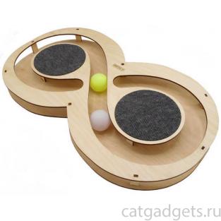 Игрушка для кошек развивающая Восьмерка с шарикамии и когтеточками, 49*27*3,6 см