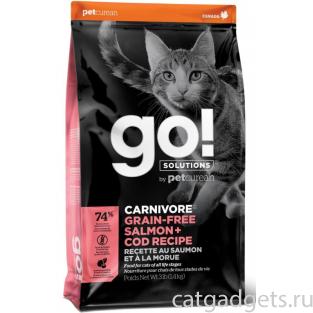 Беззерновой для котят и кошек с лососем и треской (GO! CARNIVORE GF Salmon + Cod Recipe for Cats)
