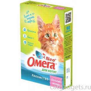 Омега Neo +  Мультивитаминное лакомство для котят "Веселый малыш" с пребиотиком и таурином, 60 таб.