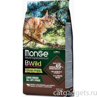 Cat BWild GRAIN FREE беззерновой корм из мяса буйвола для крупных кошек всех возрастов