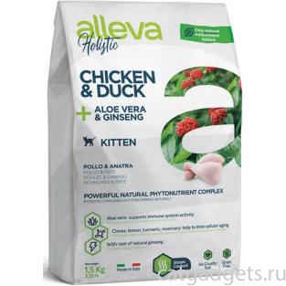 Holistic Cat для котят с курицей, уткой, алоэ вера и женьшенем Chicken & Duck + Aloe vera & Ginseng Kitten