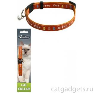 Ошейник для кошек "Китти" 10мм*21-33см, оранжевый