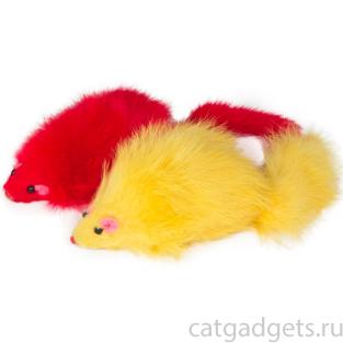 Игрушка для кошек "Мышь цветная", 9-10см, 2шт. (M004NC)