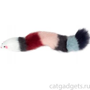 Игрушка для кошек "Мышь-погремушка разноцветная", 29см (SH12)