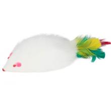 Игрушка для кошек "Мышь-погремушка с пером", 8,5см, 3шт. (SH02N)