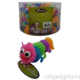 Игрушка для кошек "Гусеница", латекс,  6,5см