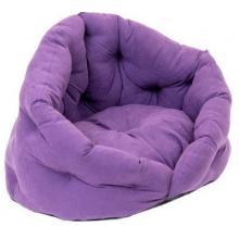 Лежак овальный пухлый, серия "Sleep-Бархат" с подушкой фиолетовый