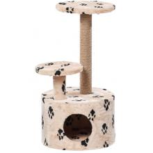 Домик для кошек меховой «Круглый со ступенькой» 42*80 см, джут