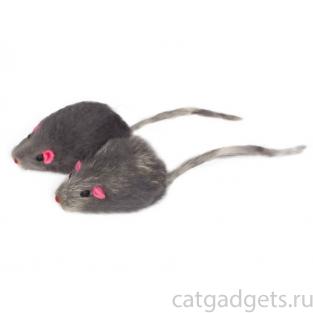 Игрушка "Мышка серая", для кошек, натуральный мех, 5см, 1 шт.