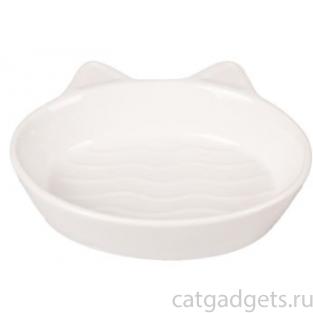Миска для кошек GIZMO, керамика, 13 см 170 мл, белая