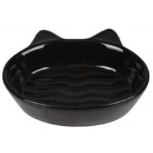 Миска для кошек GIZMO, керамика, 13 см 170 мл, черная