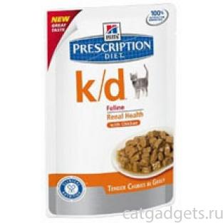 Паучи K/D для кошек при лечении почек с курицей (кусочки в соусе)
